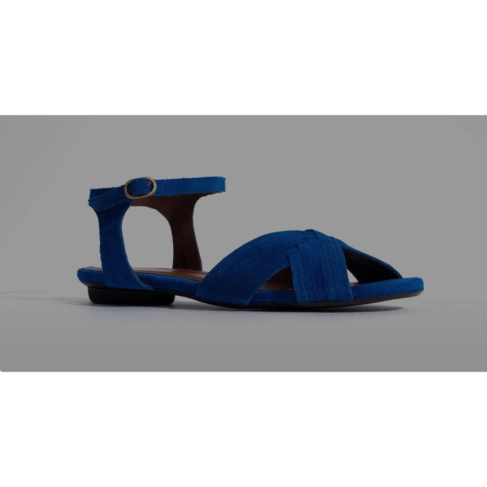 Anonymous Copenhagen Niabi 10 sandals in Electric Blue calf suede NAIBI size 9